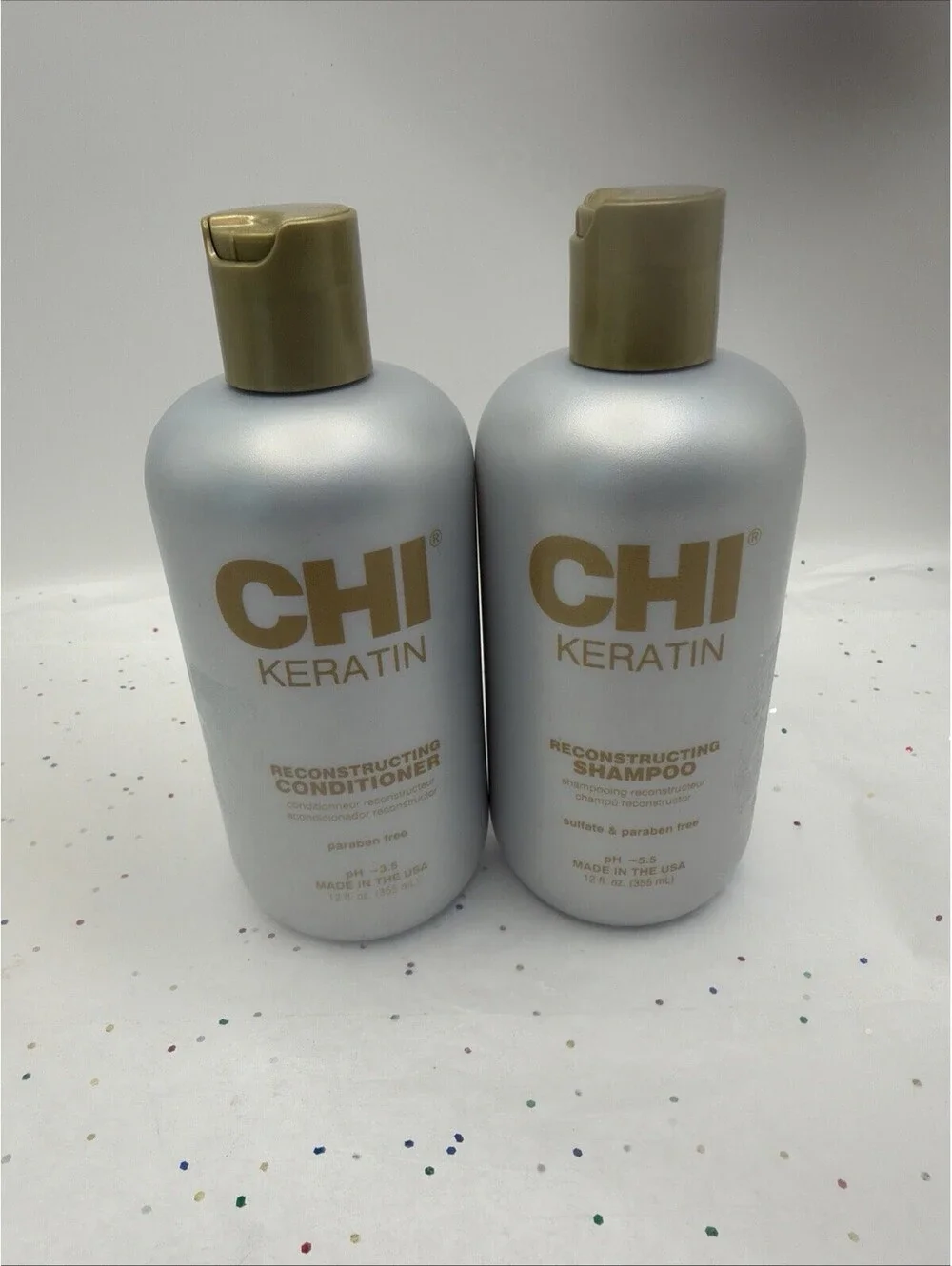CHI Keratin Shampoo & Conditioner Duo 12oz Set Repair Strength Salon Hair Care